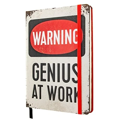 Abbildung von Nostalgic Art Retro Notizbuch, A5, Genius At Work Geschenk Idee für Gamer, Bullet Journal dotted, Vintage Design