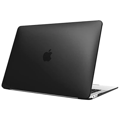 Abbildung von Fintie Hülle kompatibel mit MacBook Air 13 (2018 2020 Version) A2337(M1)/A2179/A1932, Ultradünne Hartschale Schutzhülle Snap Case, Schwarz(Matt)