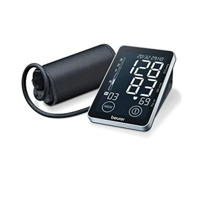 Abbildung von Beurer BM 58 Oberarm Blutdruckmessgerät mit USB Schnittstelle, zwei Benutzerspeicher für je 60 Messwerte, Arrhythmie Erkennung und Risikoindikator, Oberarmumfänge von 22 30 cm 1er Pack