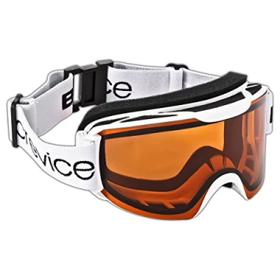Abbildung von Black Crevice Skibrille im Frameless Design I Ski Brille in verschiedenen Farben Snowboard bruchfeste Doppelscheibe Anti Fog Beschichtung &amp; UV 400 Schutz größenverstellbar