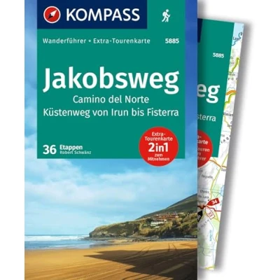 Abbildung von KOMPASS Wanderführer Jakobsweg Camino del Norte, 36 Etappen mit Extra Tourenkarte: GPS Daten zum Download