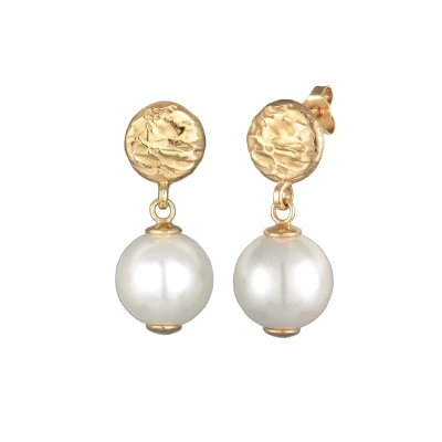 Abbildung von Elli Muschelkernperle PLÄTTCHEN Ohrringe, Damen, Größe: One Size, Gold