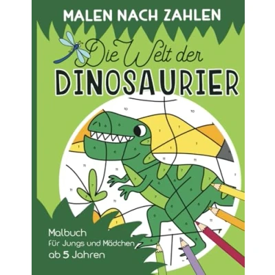 Abbildung von Malen nach Zahlen Die Welt der Dinosaurier: Malen, lesen und lernen erlebe zusammen mit kleinen Libelle Lio spannende Abenteuer. Dino Malbuch inkl. Geschichten für Jungs &amp; Mädchen ab 5 Jahren