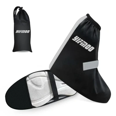 Abbildung von YIFMOO Schuhüberzieher Wasserdicht, Überschuhe Regenschutz Fahrrad Mit reflektierendem und verstellbaren Klettverschlüssen, Regenüberzieher Schuhe Unverzichtbar für Radfahrer（M）