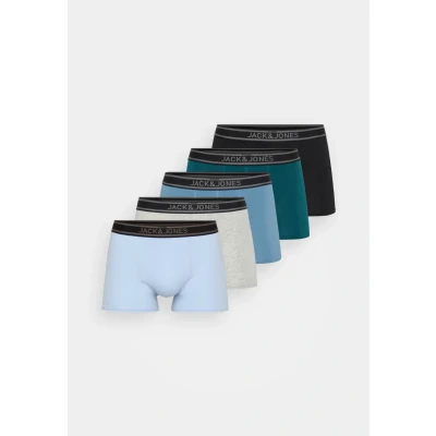 Abbildung von Jack &amp; Jones Jackyle Solid Trunks 5 PACK Panties Black/deep teal/blue/oceanview, Herren, Größe: XXL, teal/blue/oceanview