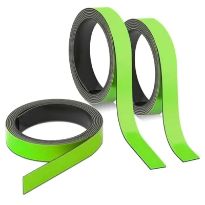 Abbildung von 3x Magnet Streifen Grün I ca. 1 cm x m Magnetband zum markieren einteilen auf Whiteboards Lager Regale Kalender Etiketten mag_236