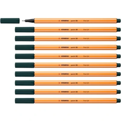 Abbildung von Fineliner STABILO point 88 10er Pack olivgrün