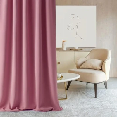 Abbildung von ROOM99 Vorhang mit Kräuselband Aura 140 x 240 cm Breite Höhe Schiebegardinen Deko Modern Curtain Gardine Wohnzimmer Schlafzimmer Rosa, 1 Stück