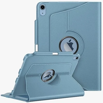 Abbildung von Fintie Hülle für iPad 10. Generation 2022 (10.9 Zoll) mit Pencil Halter Schutzhülle Cover 360 Grad drehbarem Ständer und Auto Schlaf/Wach Funktion, Dunstblau