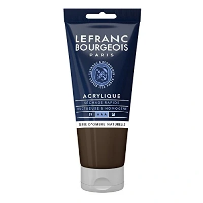 Abbildung von Lefranc Bourgeois 300428 Fine Acrylfarbe Umbra Natur, 80ml Tube, cremige auf Wasserbasis, schnell trocknend, lichtecht, wasserfest