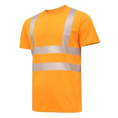 Abbildung von Högert Technik JURAL II Warnschutz T Shirt aus Polycotton orange 2XL (56) Warnweste Reflektierend Atmungsaktiv Leicht Kurzarmshirt Kurzarm Arbeitskleidung Sichtbarkeit Hemden