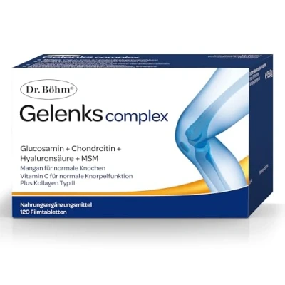 Abbildung von Dr. Böhm Gelenks complex: Für Knorpel, Knochen und Gelenke, Wirkstoffkombination aus Vitaminen, Mikronährstoffen sowie Gelenk Knorpelbestandteilen, 120 Tabletten