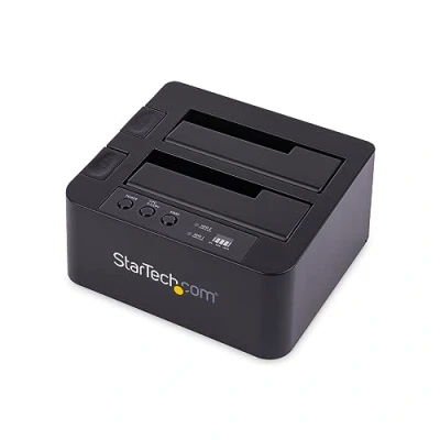 Abbildung von StarTech.com Selbständiger Festplatten Kopierer, Dual Bay HDD/SSD Kloner/Duplikator, USB 3.1 (10Gbit/s) zu SATA III Dockingstation, Kopierstation, Cloner (SDOCK2U313R)