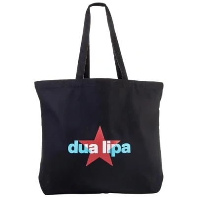 Abbildung von Dua Lipa Offizielles Merch Tote Bag Stofftasche, schwarz