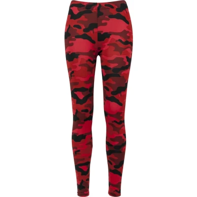 Abbildung von Urban Classics Ladies camo Leggings Hosen, Damen, Größe: XL, Red