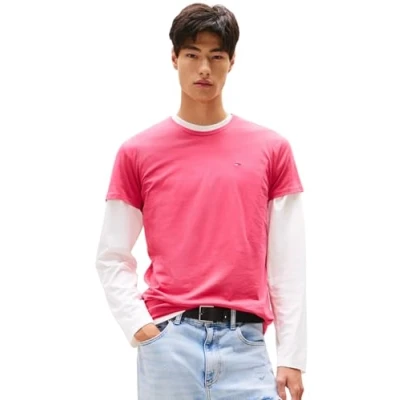 Abbildung von Tommy Jeans Herren T Shirt Kurzarm Original Slim Fit, Rot (Vintage Cerise), S