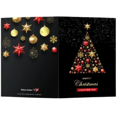 Abbildung von EDITION COLIBRI 10 Weihnachtskarten: Festlicher Weihnachtsbaum mit Umschlag/Kuvert St. elegante Klappkarten Christbaum Motiv im Set passenden Umschlägen, christmas tree (11133)