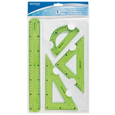 Abbildung von Westcott E 10302 00 Flexibles Lineal Set, 4 teilig, Kunststoff 3 farbig sortiert