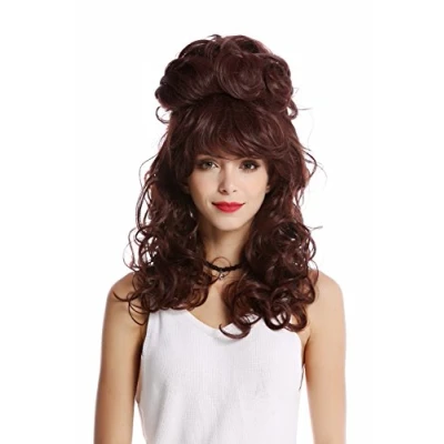 Abbildung von WIG ME UP GF W2418 33 Perücke Damenperücke Barock 60er retro riesig Beehive Hochsteckfrisur Dutt lockig lang Pony mahahoni rotbraun