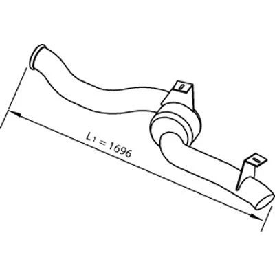 Abbildung von DINEX 22610 Abgasrohr 1696 hinten 127 Euro 5