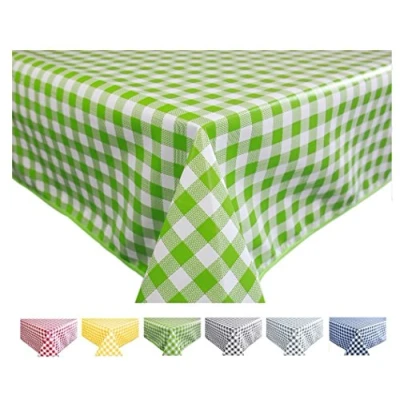 Abbildung von Wachstuch Tischdecke Abwaschbar Eckig 140 x 200 cm Kariert Karo Grün