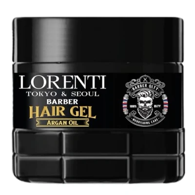 Abbildung von LORENTI TOKYO &amp; SEOUL Barber hair Styling Gel ARGAN OIL 500ml Haargel Herren Starker Halt Kein Verkleben und ohne Rückstände Alkohol Frei wet look gummy Effect