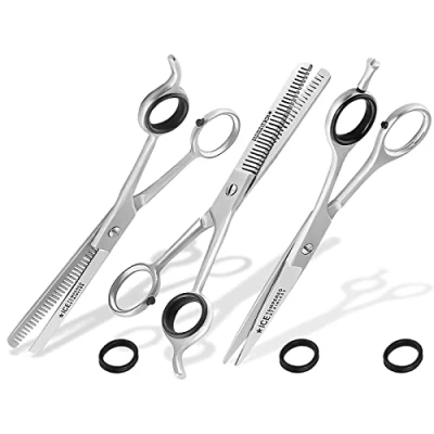 Abbildung von 3 teiliges Haarscheren Set mit Modellierschere Effilierschere Haarschneideschere