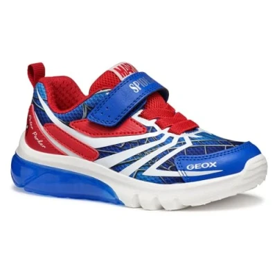 Abbildung von Geox Light UP Spider MAN Ciberdron BOY Sneaker low für Kinder, Größe: 34, Royal/red Schuhe