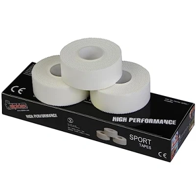 Abbildung von ALPIDEX 3 Rollen Fingertape Sport Tape Set 2,5 cm x 10 m Tapeverband Unelastisch Weiß Gelenk Sporttape