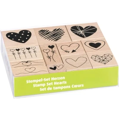 Abbildung von HEYDA Stempel Set „Herzen“, B/H/T: 120 mm x 30 100