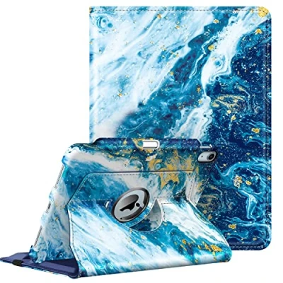 Abbildung von Fintie Hülle für iPad Air 11 Zoll 2024, 5. Generation 2022/4. Gen 2020 10.9 mit Pencil Halter 360 Grad verstellbare Schutzhülle Cover Standfunktion, Meeresblau