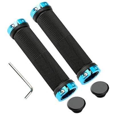 Abbildung von QitinDasen 1 Paar Professionelle Fahrradlenkergriffe, Rutschfester Gummi Fahrradgriff, Ergonomisch Fahrradgriffe, Fahrradgriffe Protector für MTB BMX (Blau)