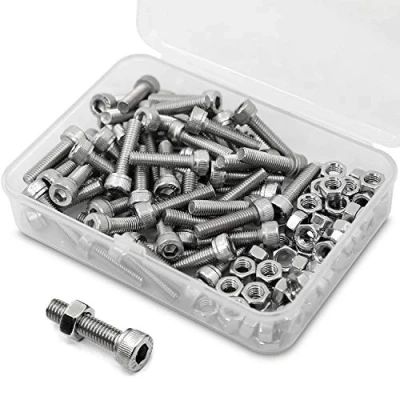 Abbildung von M5*10mm 80 Stück Innensechskantschraube und Mutter Kombinationsbox 18 8 Edelstahl Zylinderschrauben mit Innensechskant