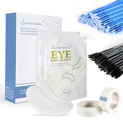 Abbildung von 50 Paar Augenpads für Wimpernverlängerung Wimpern Pads 100pcs Mikrobürsten 50pcs Buerste 2pcs Band Wimpernverlängerung(set02)