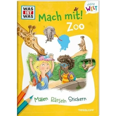Abbildung von WAS IST Meine Welt Mach mit! Zoo Malen, Rätseln, Stickern Mit bunten und Fingerpuppen aus Pappe Für Kinder ab 3 Jahren