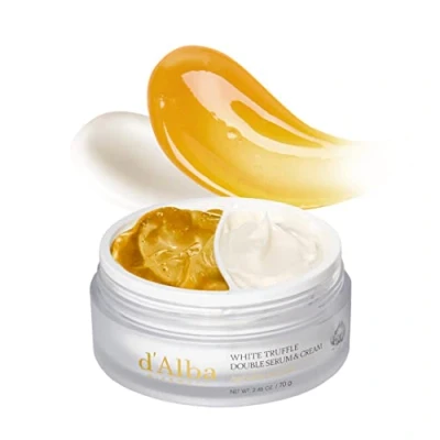 Abbildung von d&#039;alba Italian weiß Truffle Double Serum &amp; Cream, anpassbare 2 in 1 Intensivpflege, Creme für Elastizität und Glanz, milde vegane Doppelcreme Koreanische Hautpflege (70g (1er Pack))