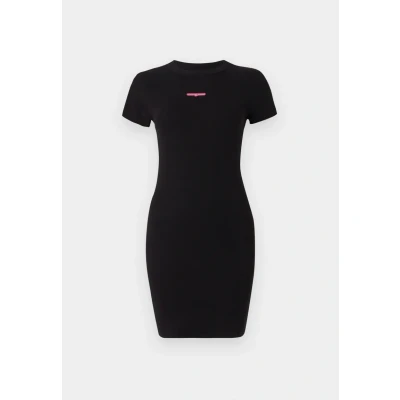 Abbildung von Tommy Jeans Script MINI Dress Jerseykleid, Damen, Größe: 32, Black