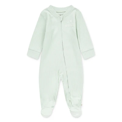 Abbildung von Huggies Footed Coverall Unisex Strampler für Kinder, Größe: 62/68, Subtle green