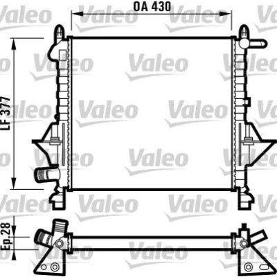 Abbildung von VALEO 732051 Kühler, Motorkühlung Aluminium 430 378 34 ohne Kühlmittelregler Kühlrippen mechanisch gefügt