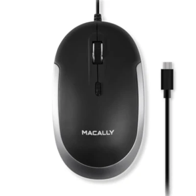 Abbildung von Macally USB Typ C Maus Schlankes &amp; kompaktes Design für MacBook Pro iMac PC usw. Einfaches 3 Tasten und Scrollrad Layout mit DPI Schalter komfortable Plug Play Apple