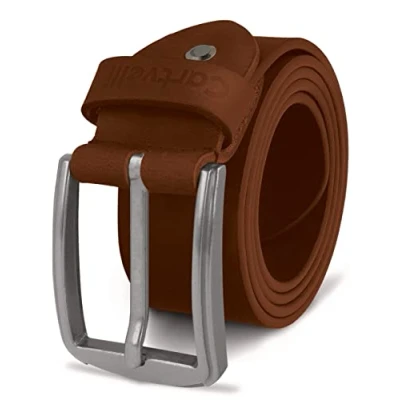 Abbildung von Cartvelli Herren Ledergürtel Braun Brandy 110cm Made in Germany 40mm Echt Leder Gürtel Schnalle Silber Herrengürtel Vollleder Jeansgürtel Hellbraun BS19yb 110