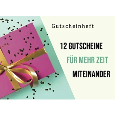 Abbildung von Gutscheinheft, 12 Gutscheine für mehr Zeit miteinander: Gutscheinbuch zum selbst Ausfüllen mit farbenfrohen blanko Gutscheinen Monat ein ... den Partner oder die beste Freundin