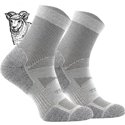 Abbildung von TODO BP Kurz Wandersocken Sommer Herren und Damen Wolle Trekking Socken Atmungsaktiv, Anti Blasen, Belüftung (Kurz Grau, 47 50)
