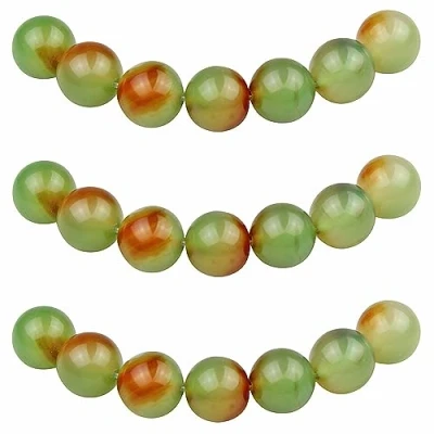 Abbildung von MJDCB Perlen zum Auffädeln 6mm 60 stück Rot Grün Pfauen Achat Halbedelsteine mit Loch Natürliche Lose Runde Steinperlen für Herstellung Schmuck Armbänder Halsketten