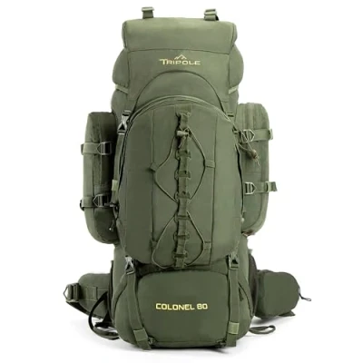 Abbildung von Tripole Rucksack Colonel 80 Liter + Abnehmbarer Tagesrucksack, Armeegrün