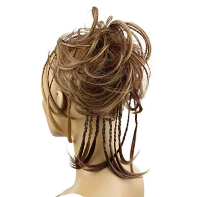 Abbildung von CAISHA XXL Haarteil Haargummi Daisy Dutt Hochsteckfrisuren Mit Geflochtenen Zöpfen Gewellt Kunstfaser Hitzebeständig DM17cm Rotbraun Blond Mix G19D