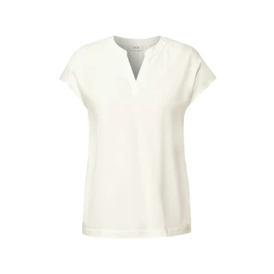 Abbildung von CECIL Damen B345612 Blusenshirt in Unifarbe, Vanilla White, M