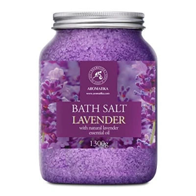 Abbildung von Badesalz Lavendel 1300g Meersalz mit Natürlichem Ätherischem Lavendelöl Körperpflege Entspannung Schlaf Baden Hautpflege Aromatherapie