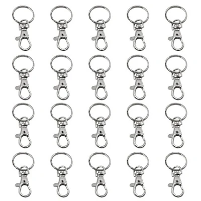 Abbildung von TRIXES 20x kleine Hummer abnehmbare Drehverschlüsse, Schlüssel Split Ring Handwerk Hobby Juwelier, Schlüsselanhänger Herstellung Zubehör, Bastelbedarf, Silber