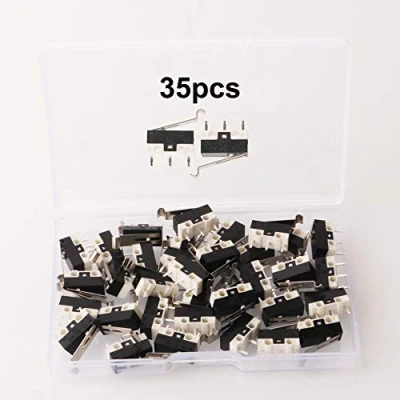 Abbildung von GTIWUNG 35 Stück Mini Mikroschalter, Mechanische Endschalter, AC 1 A 125 V 3 Pin SPDT Grenze Micro Switch R Typ Hebel für Arduino